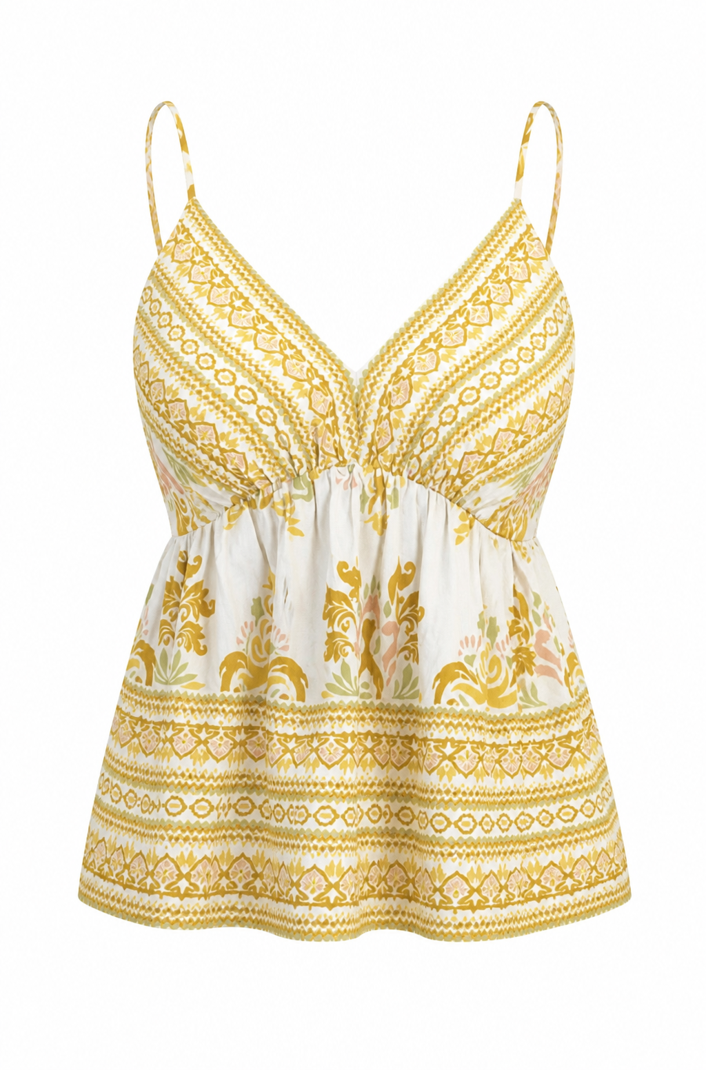 Floral Print V-Neck Camisole Yellow