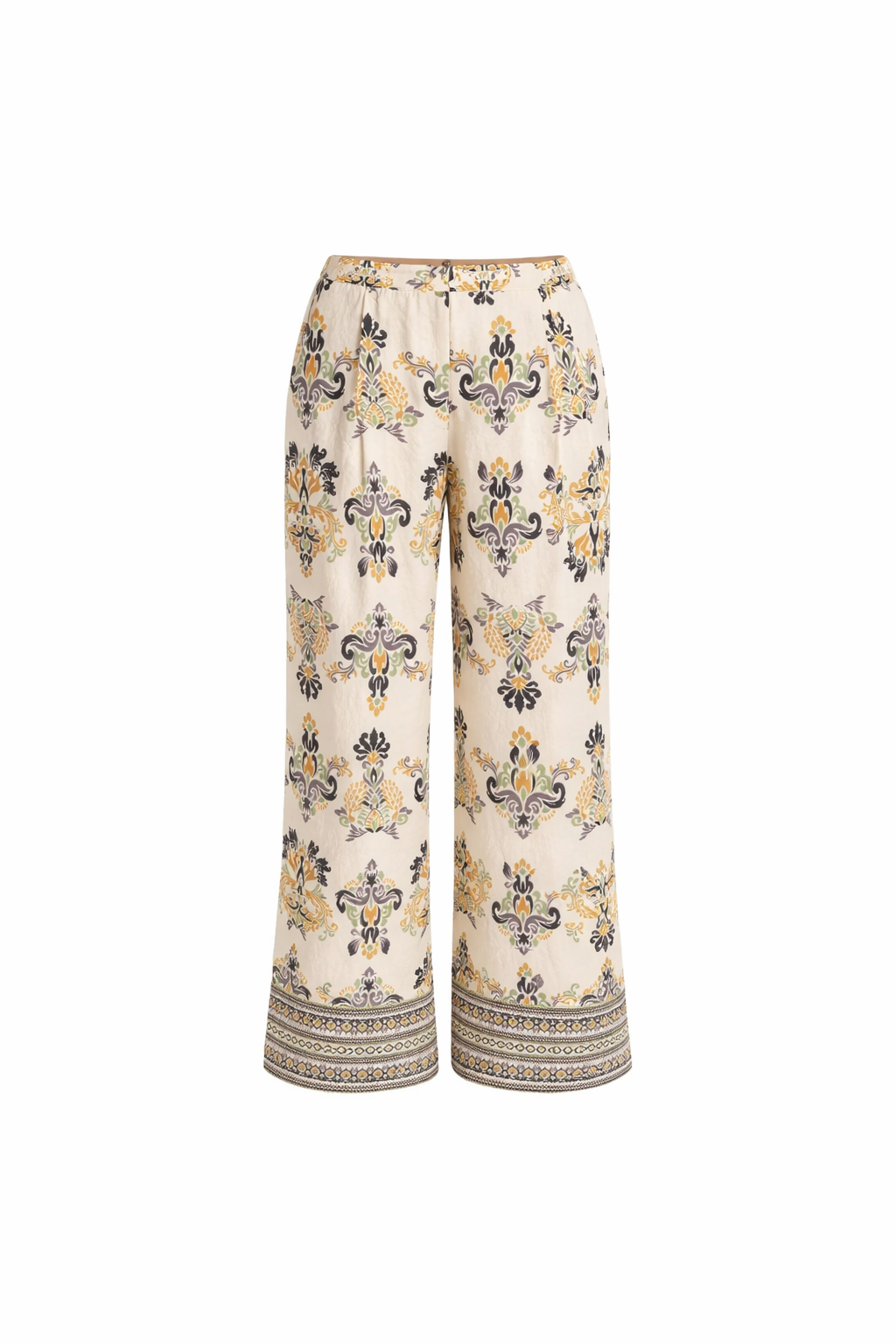 Floral Print Palazzo Pants Black
