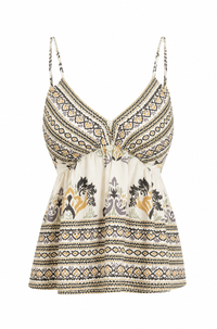 Floral Print V-Neck Camisole Black
