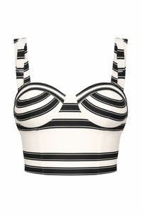 Black White Stripe Corset Tank