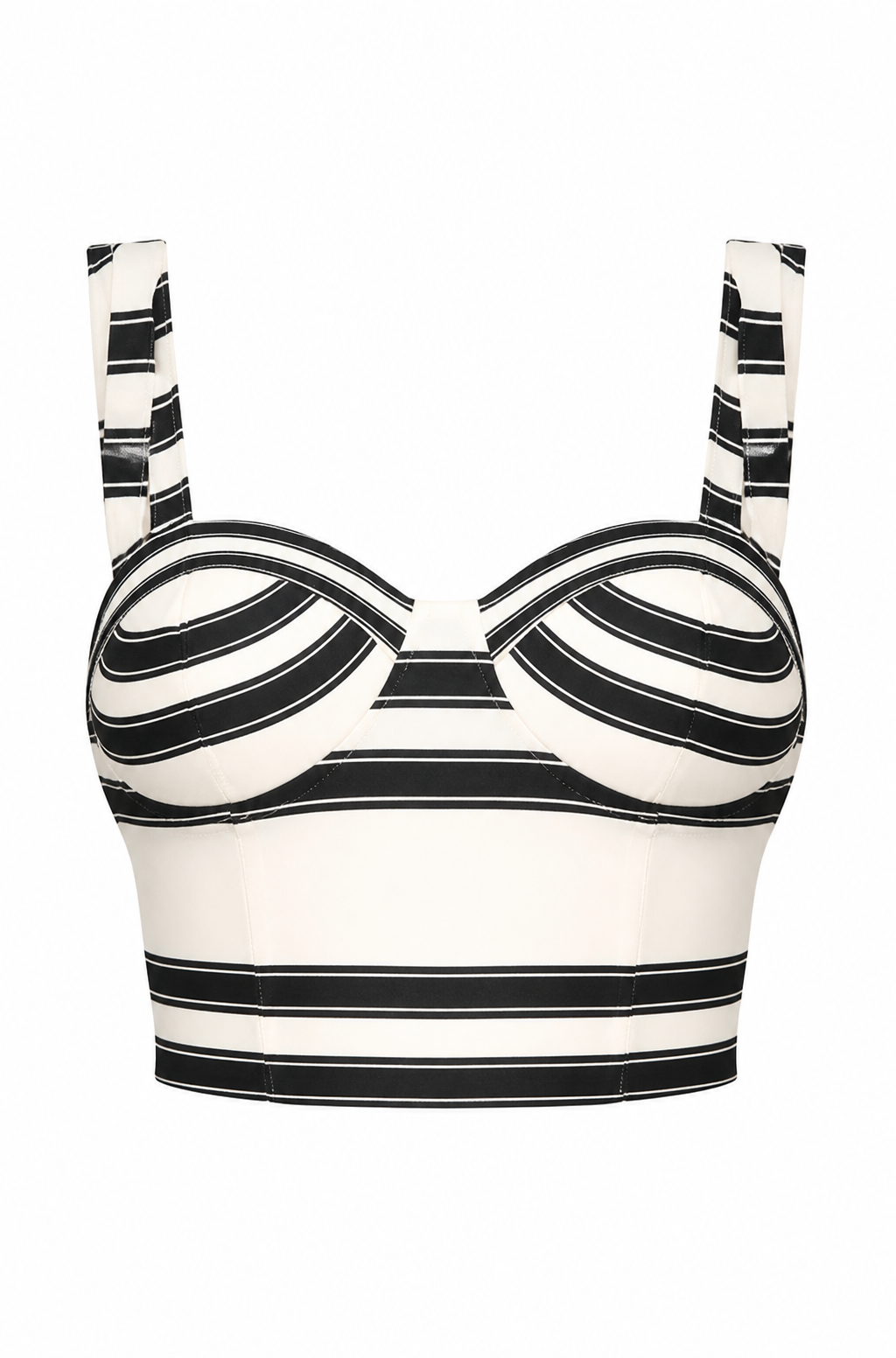 Black White Stripe Corset Tank