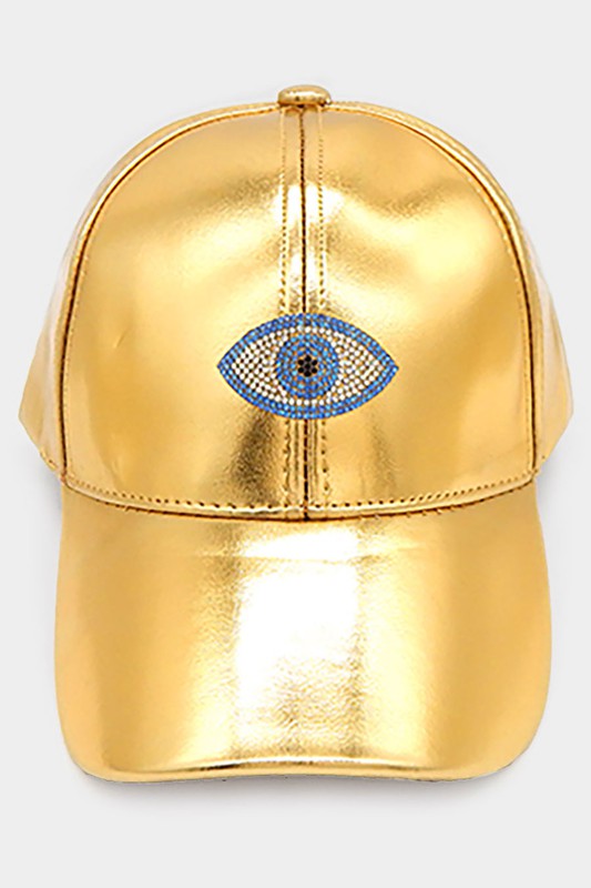 Metallic Gold Evil Eye Hat