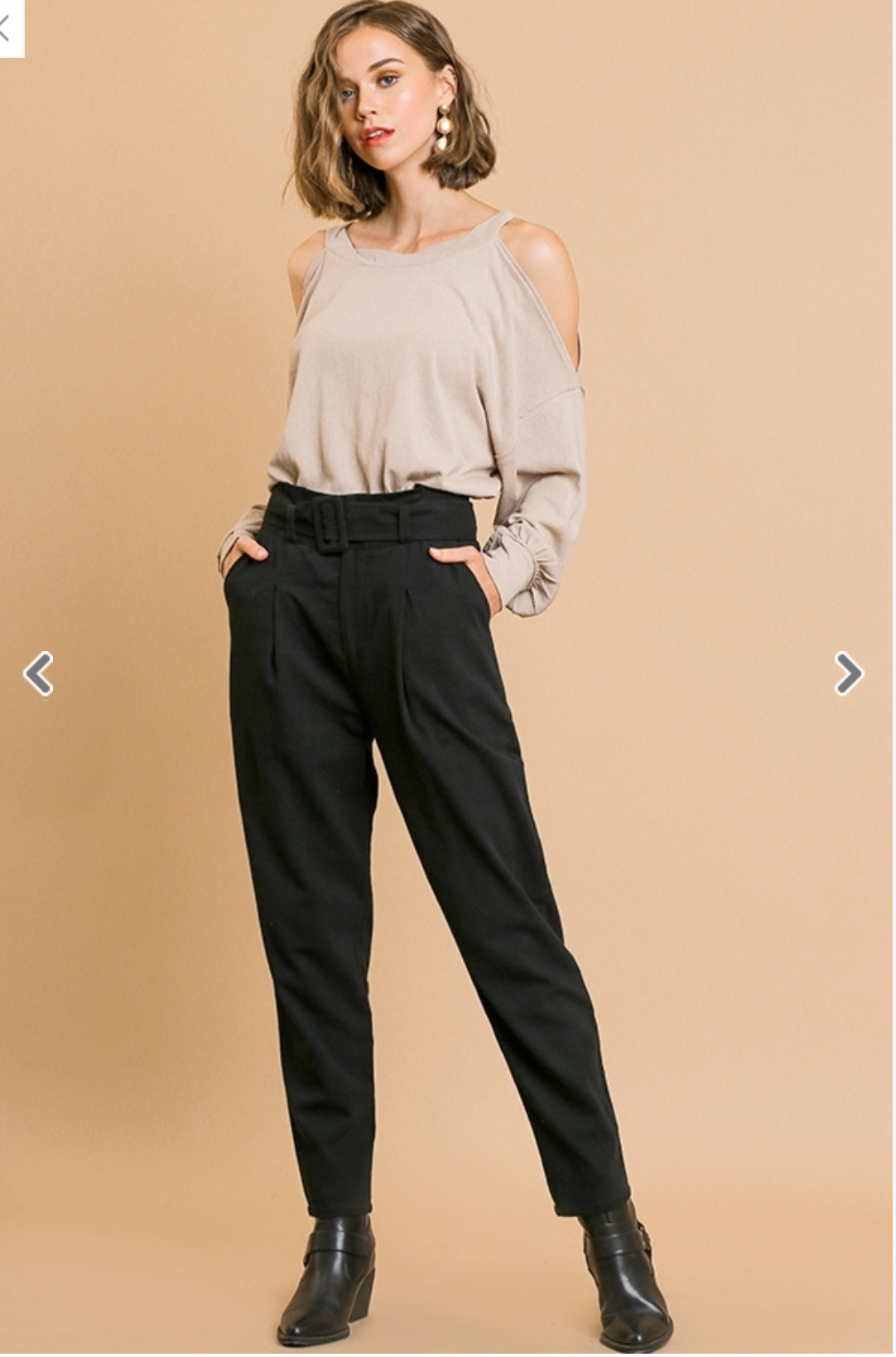 Paperbag trousers with belt - Woman | Mango Belize