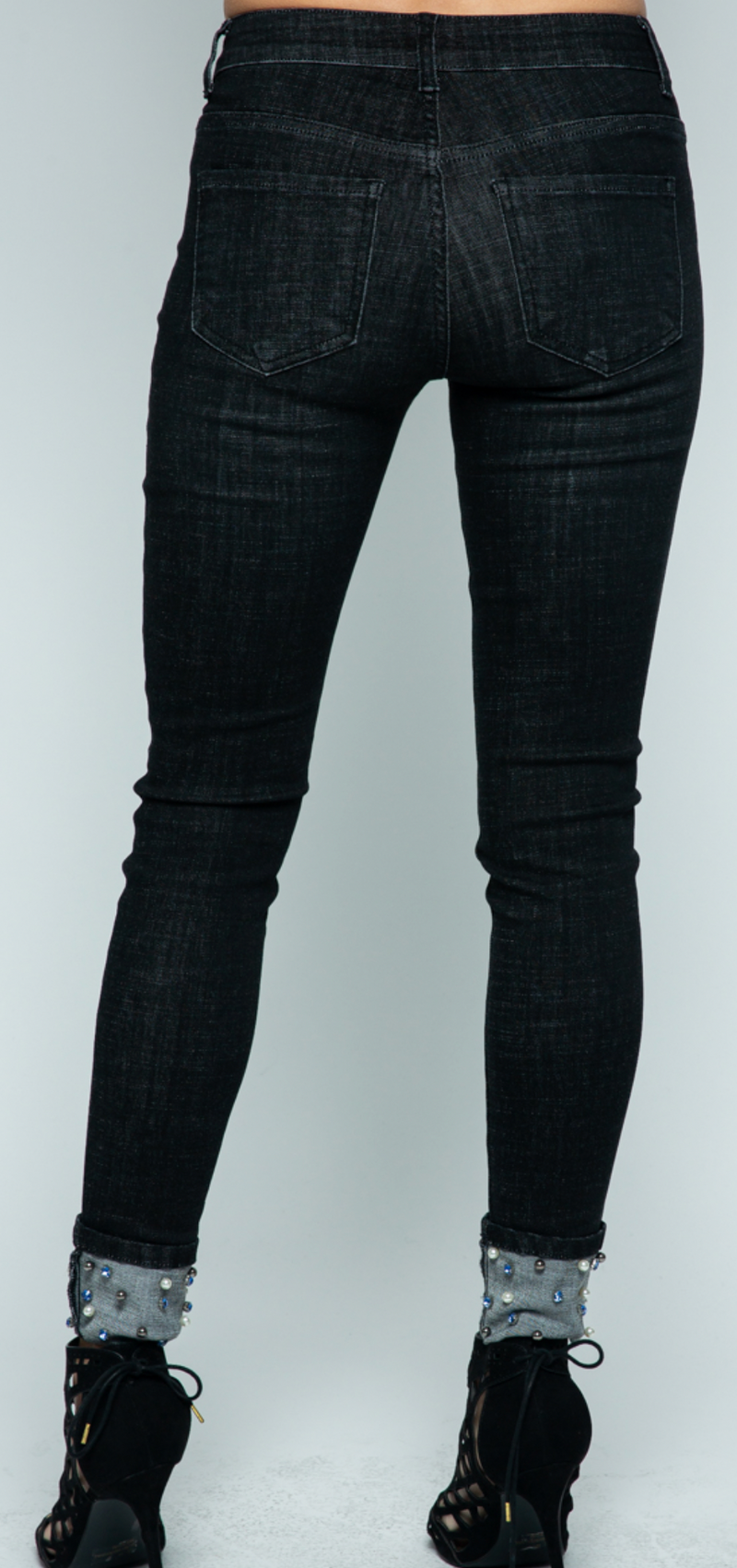 black beaded jeans