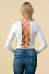 open back lace up top