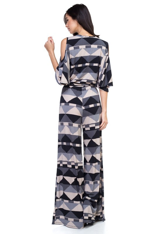 Abstract geometric jumpsuit