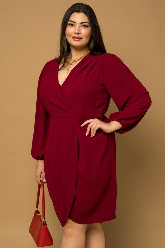 Burgundy Wrap Dress