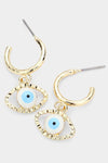 Evil Eye Half hoop earrings
