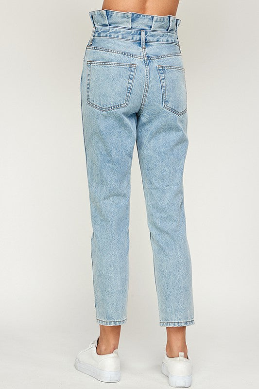scalloped edge jeans