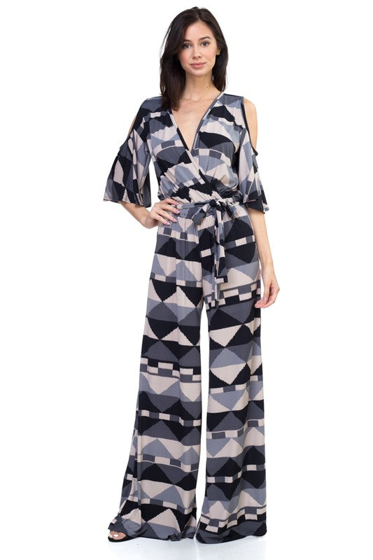 Abstract geometric jumpsuit