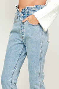 scalloped edge jeans