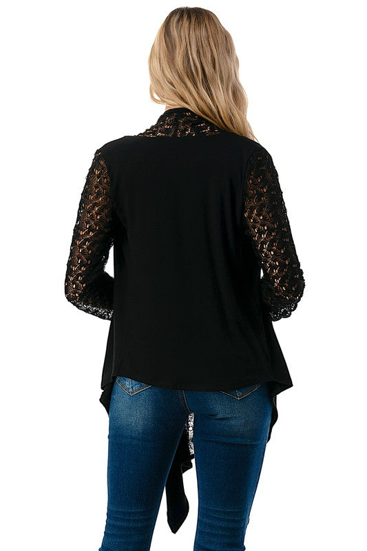 black lace cardigan All There Boutique