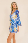 Blue white and yellow romper