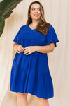 royal blue babydoll swing dress
