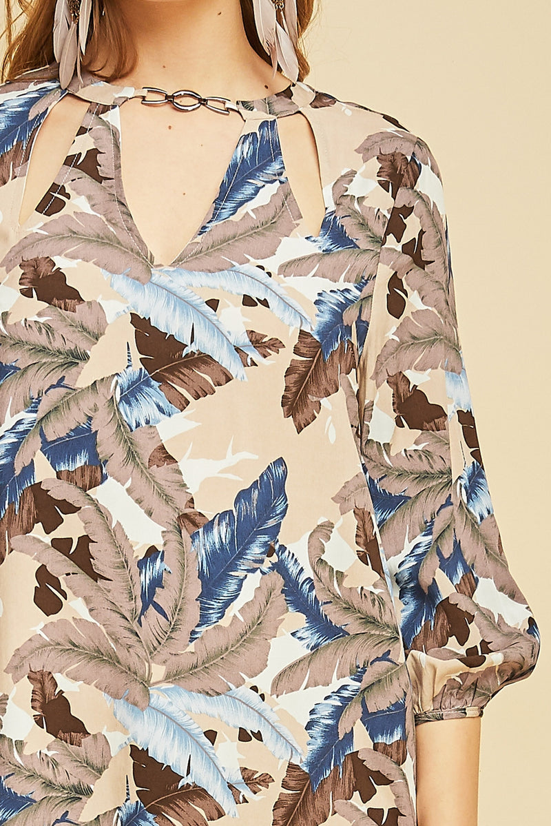 feather print dress