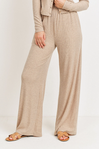 Taupe wide leg pants with pockets