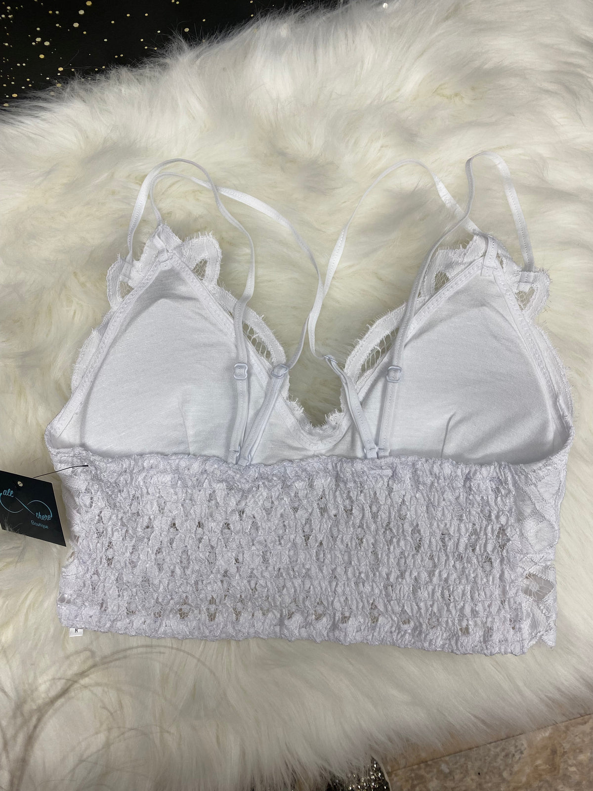 white lace crochet bralette
