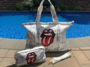 rolling stone tote and pouch