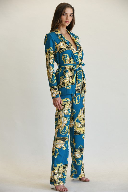 Blue Two piece suit set