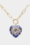 Blue evil eye heart necklace