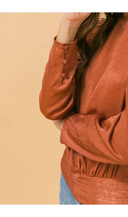 Rosy brown long sleeve top
