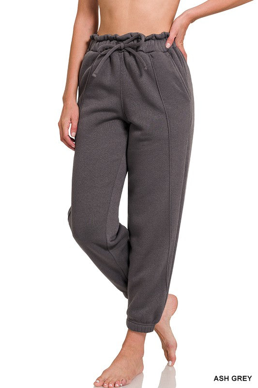 charcoal Paperbag waist joggers