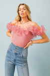 Blush ruffle top bodysuit