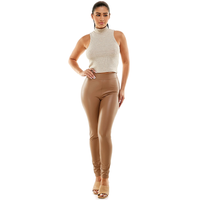 Tan Vegan Leather Leggings