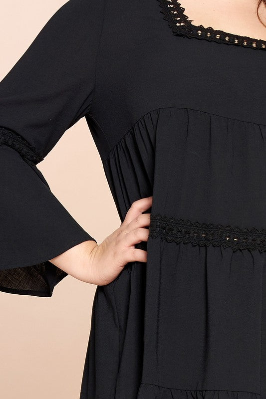 black lace long sleeve baby doll dress All There Boutique black lace long sleeve baby doll dress All There Boutique