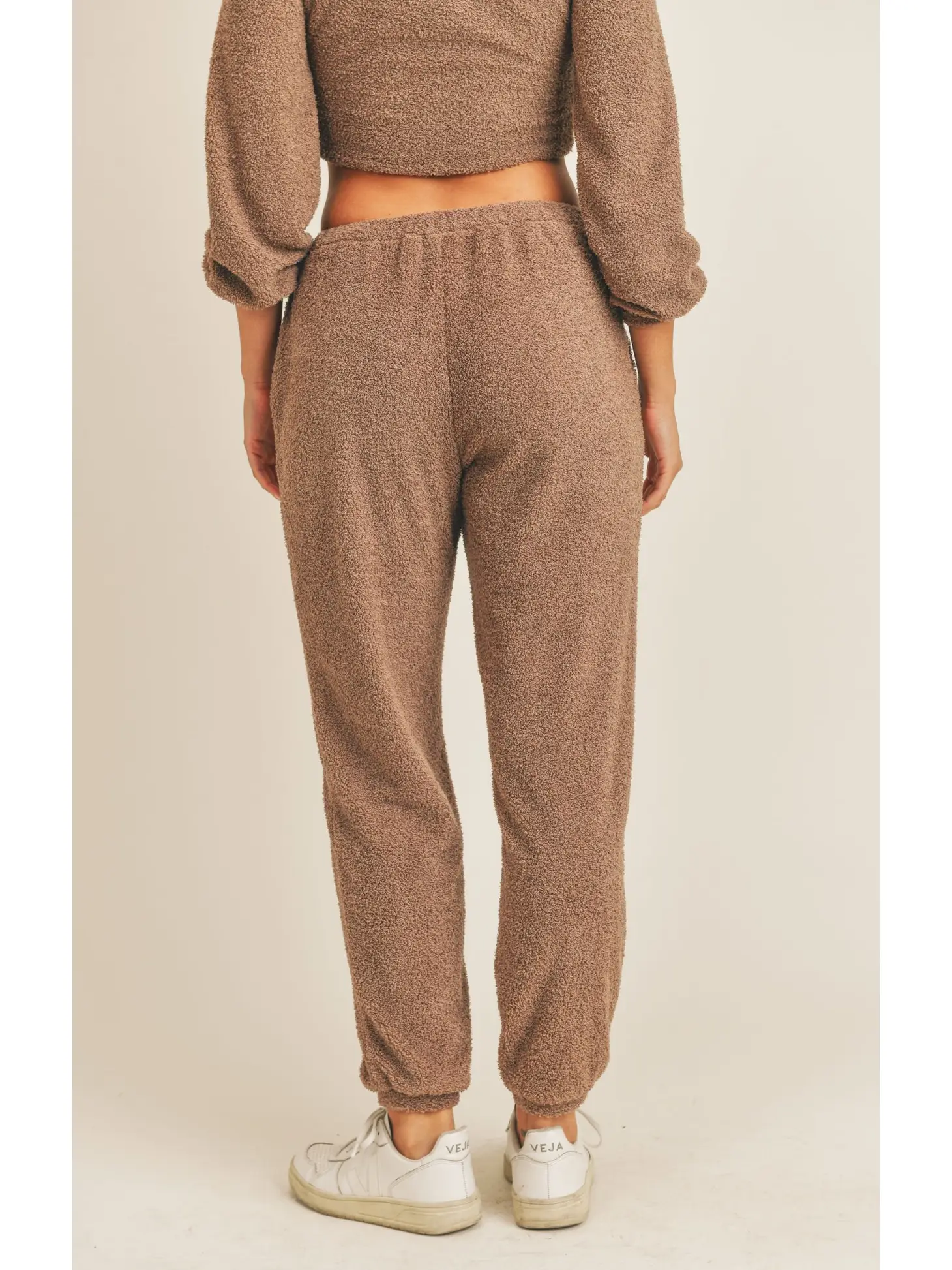 Brown fuzzy joggers