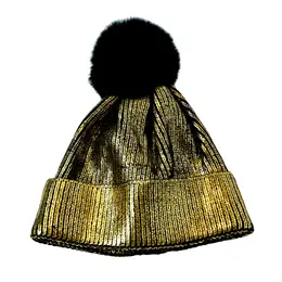 shiny winter hat gold