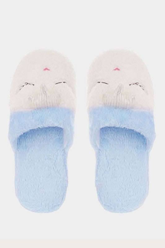 Fluffy unicorn slippers