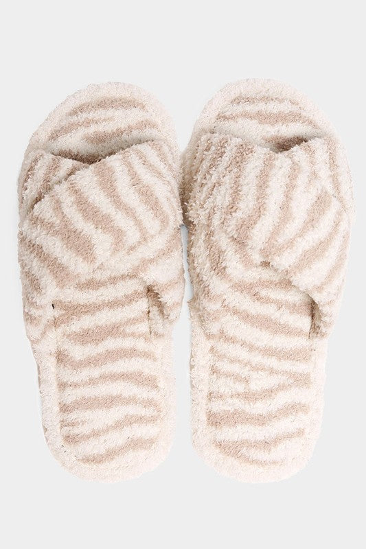 Super soft zebra slippers
