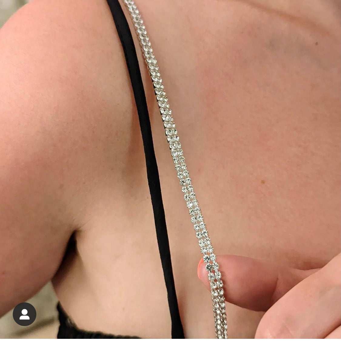 rhinestone bra straps 2 rows – All There Boutique