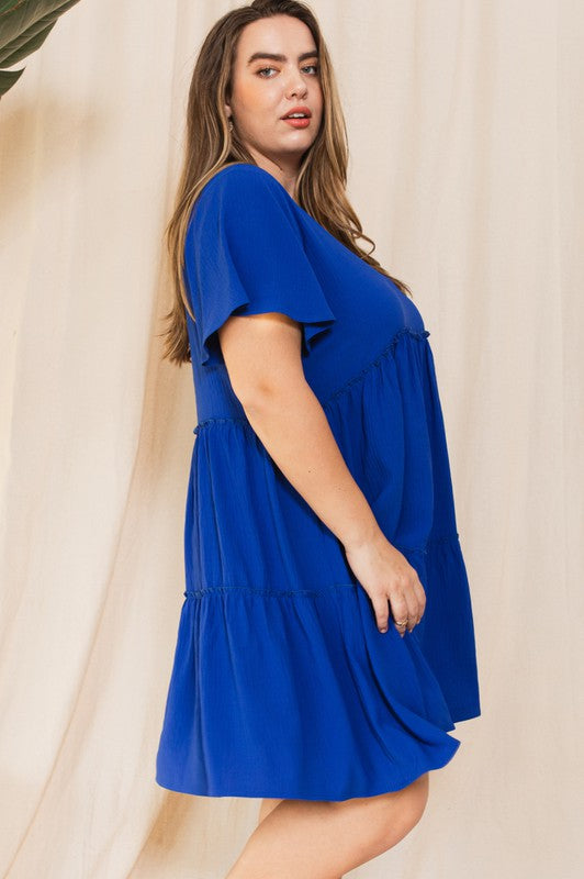 royal blue babydoll swing dress – All There Boutique